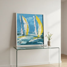 Carica l'immagine nel visualizzatore di Gallery, Alba turchese 6. ( due Vele bianco e giallo) 