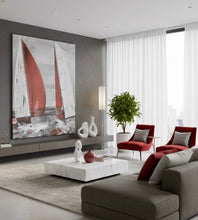 Carica l'immagine nel visualizzatore di Gallery, Due vele in Bianco e Rosso