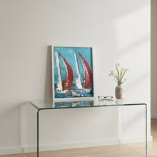 Carica l'immagine nel visualizzatore di Gallery, Alba turchese 1. (2 vele bianco e rosso)