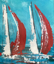 Carica l'immagine nel visualizzatore di Gallery, Alba turchese 1. (2 vele bianco e rosso)