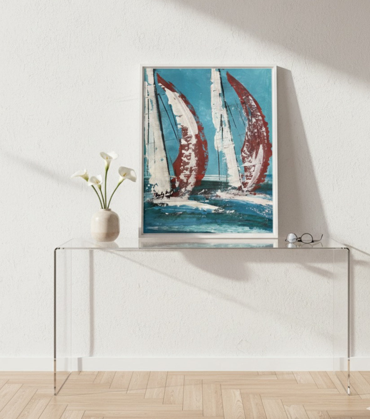 Alba Turchese 2                   (2 vele bianco e rosso)