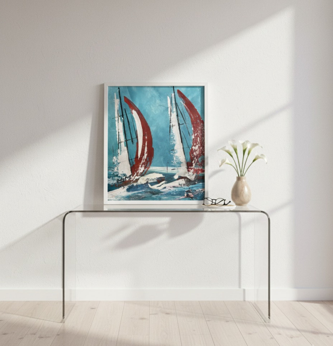 Alba turchese 3                 (due vele bianco e rosso)