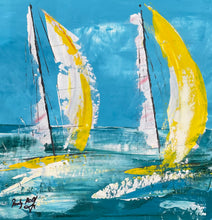 Carica l&#39;immagine nel visualizzatore di Gallery, Alba turchese 6.                     ( due Vele bianco e giallo)￼ ￼
