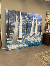 Load image into Gallery viewer, Regata di vela argento, nero e bianco
