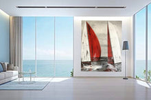 Carica l&#39;immagine nel visualizzatore di Gallery, Due vele in Bianco e Rosso
